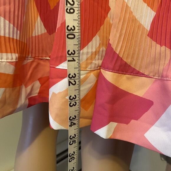 Nicole Miller Mini Dress Sz M Neon Multicolored Pop Art V Neck Elastic Tie Waist - Picture 4 of 10